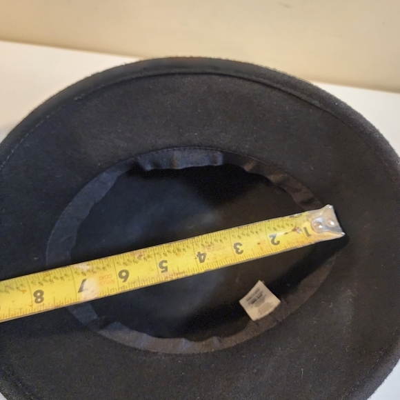 Women's Black 100% Wool Fedora Hat OS - Picture 8 of 8